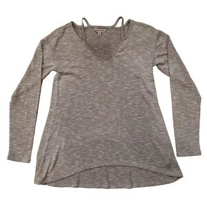 Juicy Couture Size XS Gray V Neck Long Sleeve Tunic Womens Casual Top